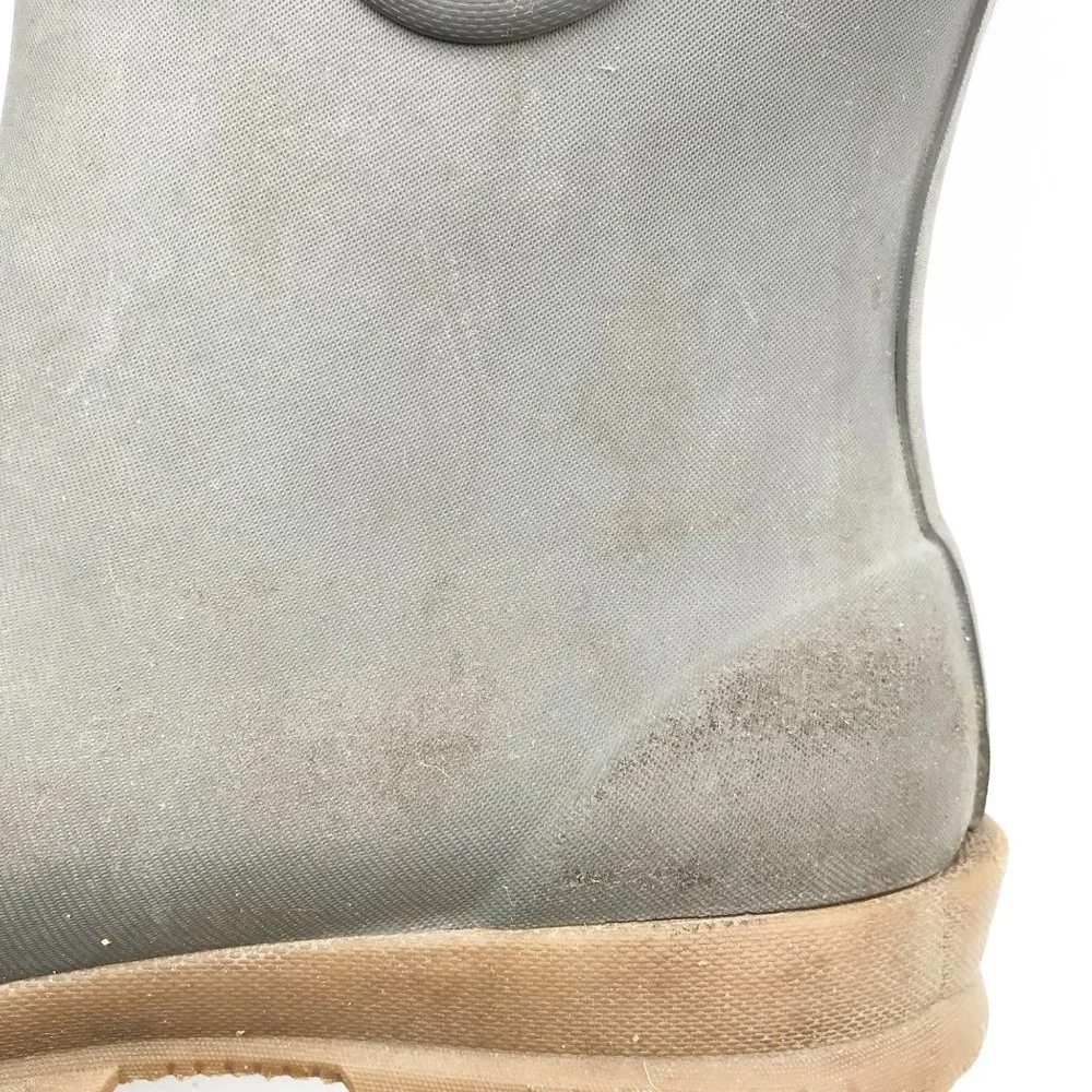 BOGS Mid Calf Gray Rubber Rain Boots Womens 7